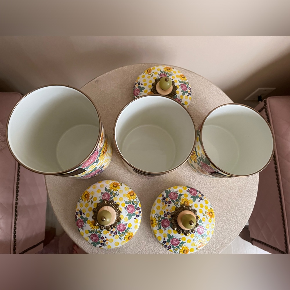 Mackenzie-Childs Retired NWT Buttercup Canister Set Small,Medium,Large 💕 - Picture 9 of 10